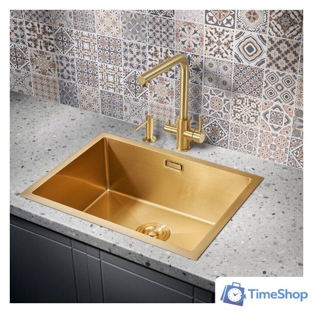 Кухонная мойка Milacio Denia 58 Steel MC.77458 (золотой) - Изображение №4 — Интернет-магазин Time-Shop