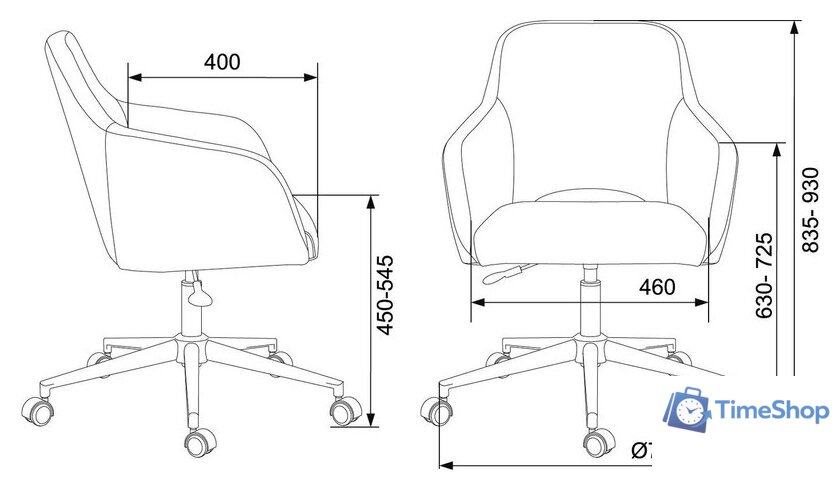 Офисное кресло Бюрократ CH-380SL (серая жемчужина Italia 26) - Изображение №5 — Интернет-магазин Time-Shop