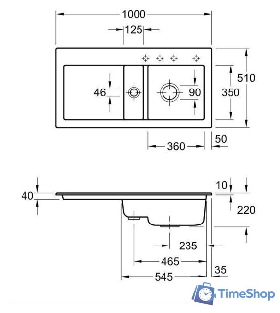 Кухонная мойка Villeroy & Boch Subway 60 671202I4 - Изображение №2 — Интернет-магазин Time-Shop