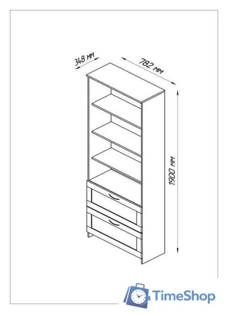 Стеллаж Mio Tesoro Сириус 2 ящика 78x190 2.02.07.110.1 (белый) - Изображение №4 — Интернет-магазин Time-Shop
