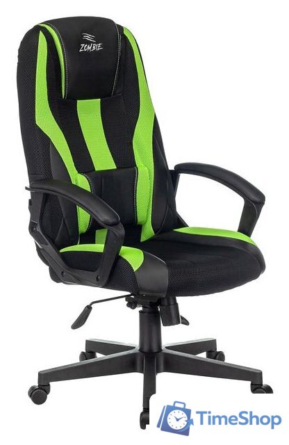 Игровое (геймерское) кресло Zombie 9 (черный/салатовый) - Изображение №1 — Интернет-магазин Time-Shop