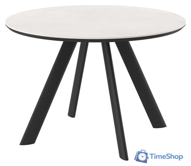 Кухонный стол Мамадома Rondy-116 d116 (krater perla premium cer/черный) - Изображение №1 — Интернет-магазин Time-Shop