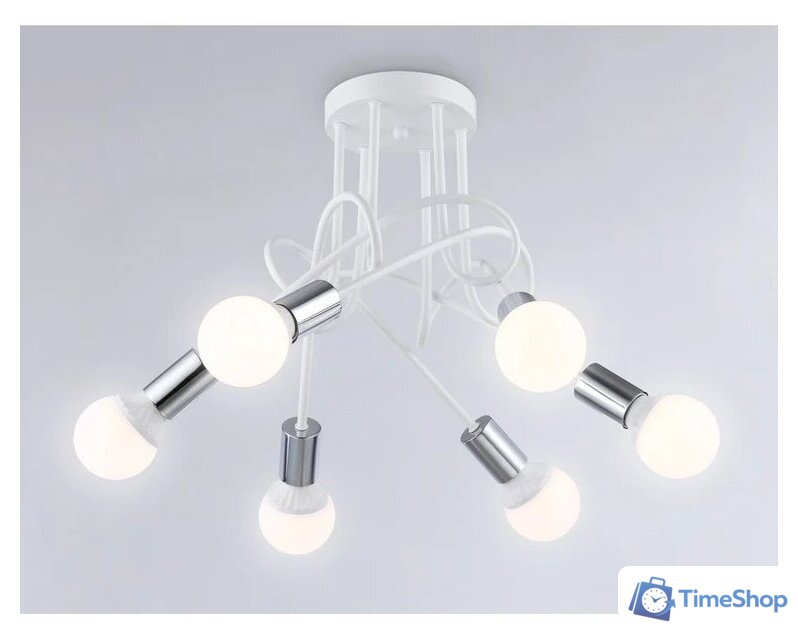Люстра средней высоты Ambrella light Traditional TR80417/5 WH/CH (белый/хром ) - Изображение №3 — Интернет-магазин Time-Shop