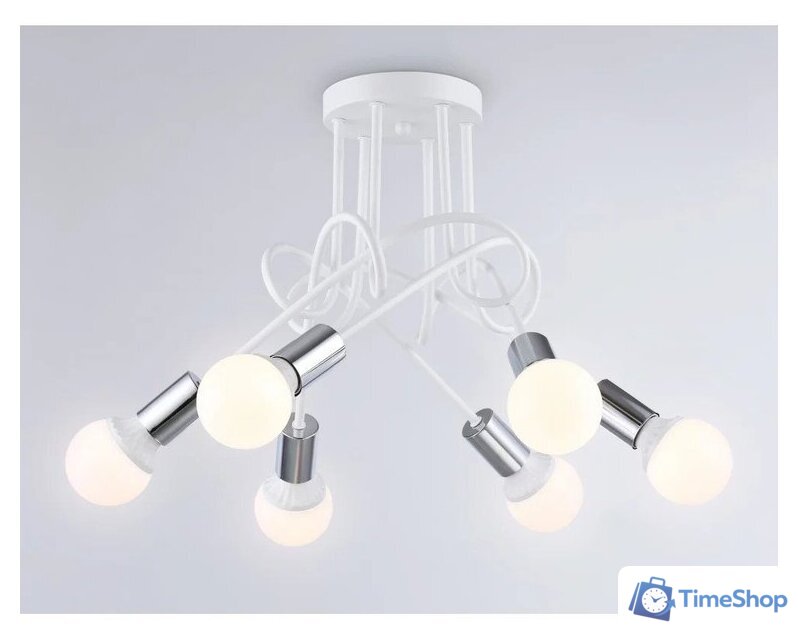 Люстра средней высоты Ambrella light Traditional TR80417/5 WH/CH (белый/хром ) - Изображение №2 — Интернет-магазин Time-Shop