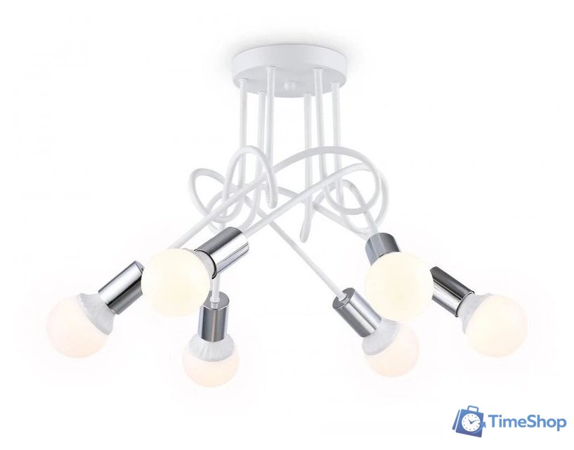 Люстра средней высоты Ambrella light Traditional TR80417/5 WH/CH (белый/хром ) - Изображение №6 — Интернет-магазин Time-Shop