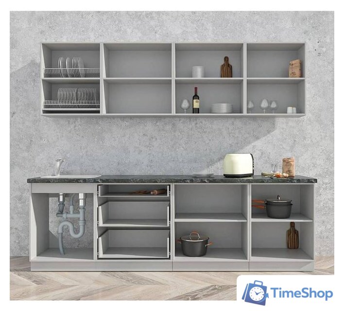 Готовая кухня Интерлиния Мила Матте 2.6 А (белый/белый/опал светлый) - Изображение №4 — Интернет-магазин Time-Shop