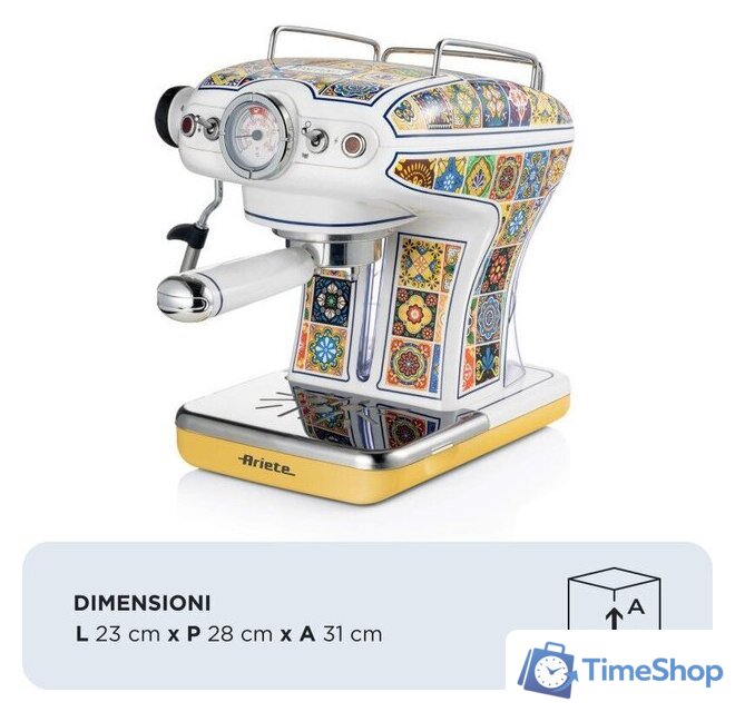 Рожковая кофеварка Ariete Capri 1389/1P - Изображение №5 — Интернет-магазин Time-Shop