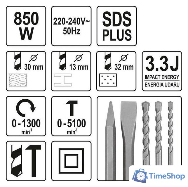 Перфоратор Yato YT-82122 - Изображение №8 — Интернет-магазин Time-Shop