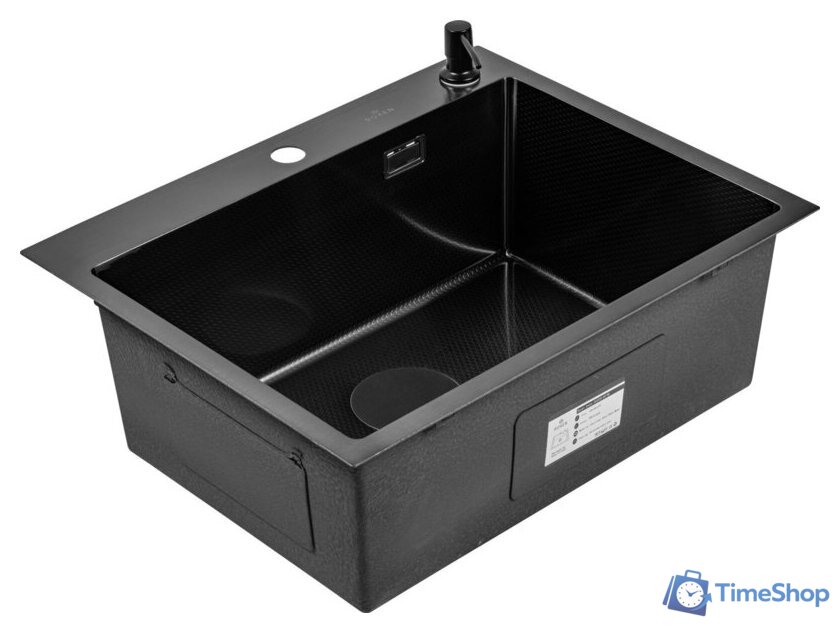 Кухонная мойка Roxen Snake 560220-60-BS PVD графит/текстурная поверхность (с коландером и дозатором) - Изображение №9 — Интернет-магазин Time-Shop