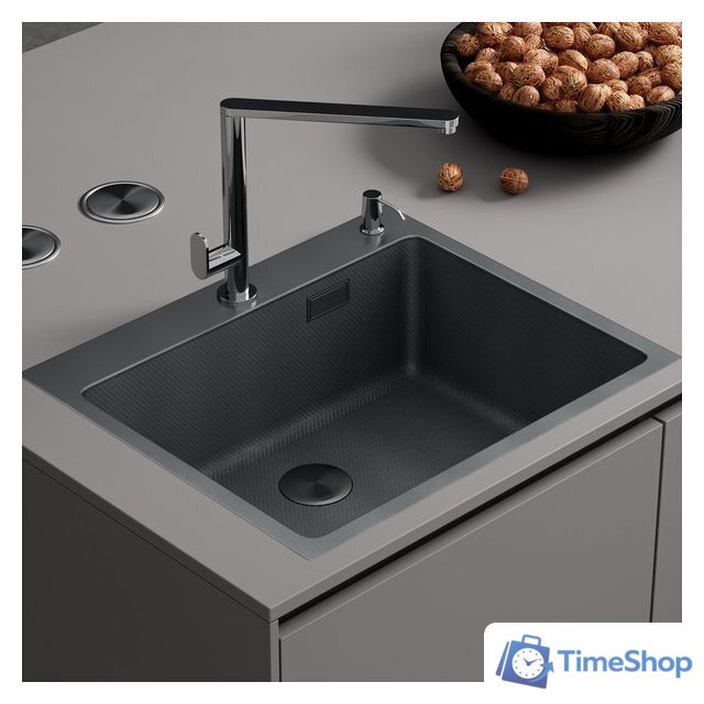 Кухонная мойка Roxen Snake 560220-60-BS PVD графит/текстурная поверхность (с коландером и дозатором) - Изображение №2 — Интернет-магазин Time-Shop