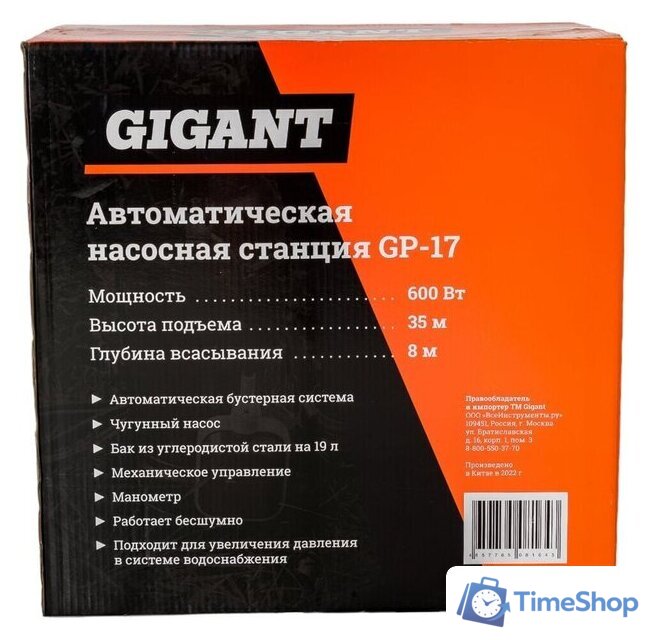 Насосная станция Gigant GP-17 - Изображение №23 — Интернет-магазин Time-Shop