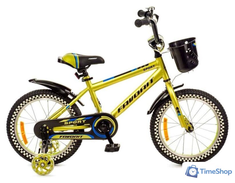Детский велосипед Favorit Sport 16 SPT-Y16GN (лайм) - Изображение №1 — Интернет-магазин Time-Shop