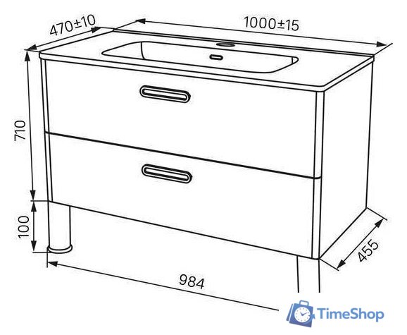  IDDIS Тумба под умывальник Brick 100 BRI10WFi95 - Изображение №6 — Интернет-магазин Time-Shop