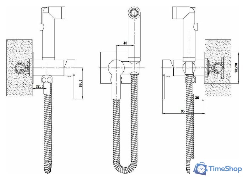 Гигиенический душ Esko SMH06 (черный) - Изображение №3 — Интернет-магазин Time-Shop
