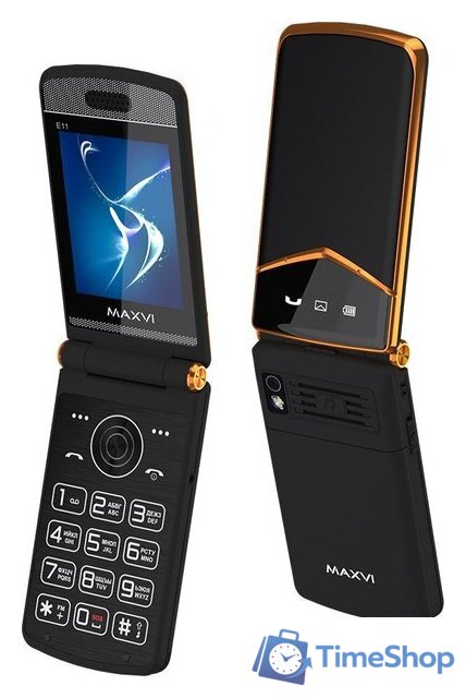 Кнопочный телефон Maxvi E11 (черный) - Изображение №1 — Интернет-магазин Time-Shop