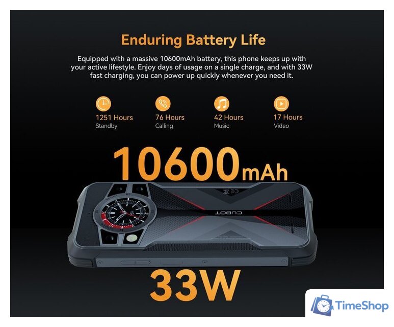 Телефон Cubot King Kong 9 12GB/512GB (черный) - Изображение №9 — Интернет-магазин Time-Shop