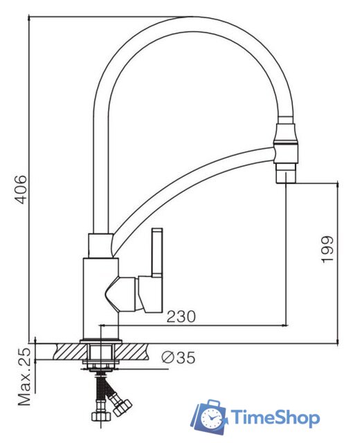 Смеситель Lauter Flex 21СК7505C - Изображение №2 — Интернет-магазин Time-Shop