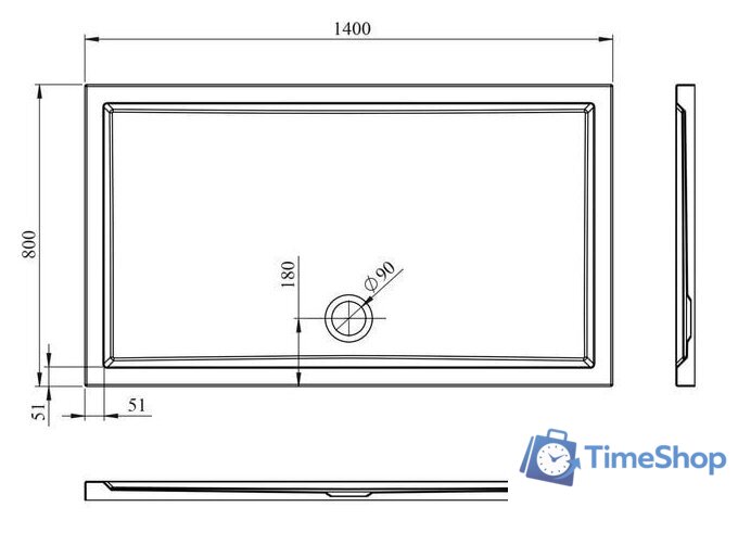 Душевой поддон Lavinia Boho One 37019140 140х80 - Изображение №7 — Интернет-магазин Time-Shop