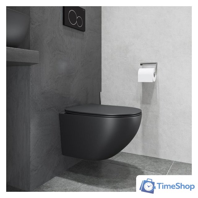 Унитаз подвесной Lauter Sulzdorf с микролифтом и кнопкой смыва 219704E (белый/черный) - Изображение №19 — Интернет-магазин Time-Shop