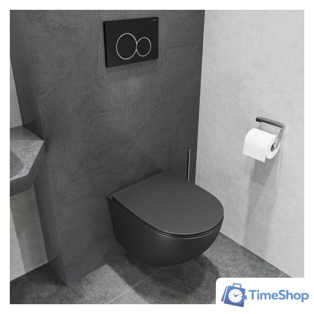 Унитаз подвесной Lauter Sulzdorf с микролифтом и кнопкой смыва 219704E (белый/черный) - Изображение №21 — Интернет-магазин Time-Shop