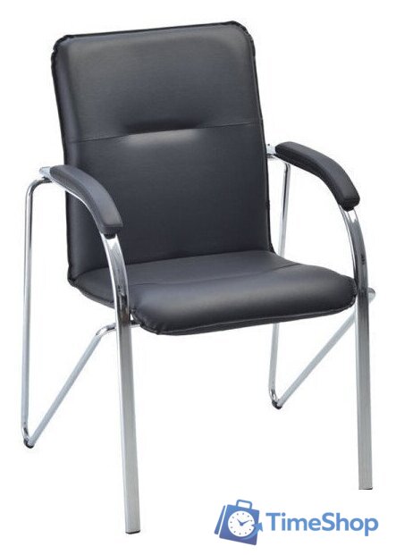 Офисный стул Helmi Самба М HL-F04 344607 (металл хром/экокожа/черный BOX2) - Изображение №1 — Интернет-магазин Time-Shop