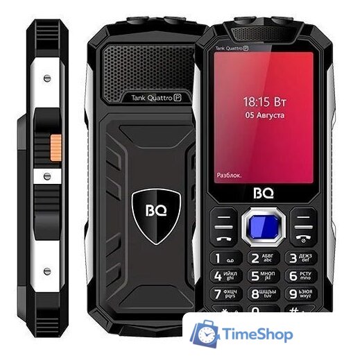 Кнопочный телефон BQ BQ-2817 Tank Quattro Power (черный) - Изображение №2 — Интернет-магазин Time-Shop