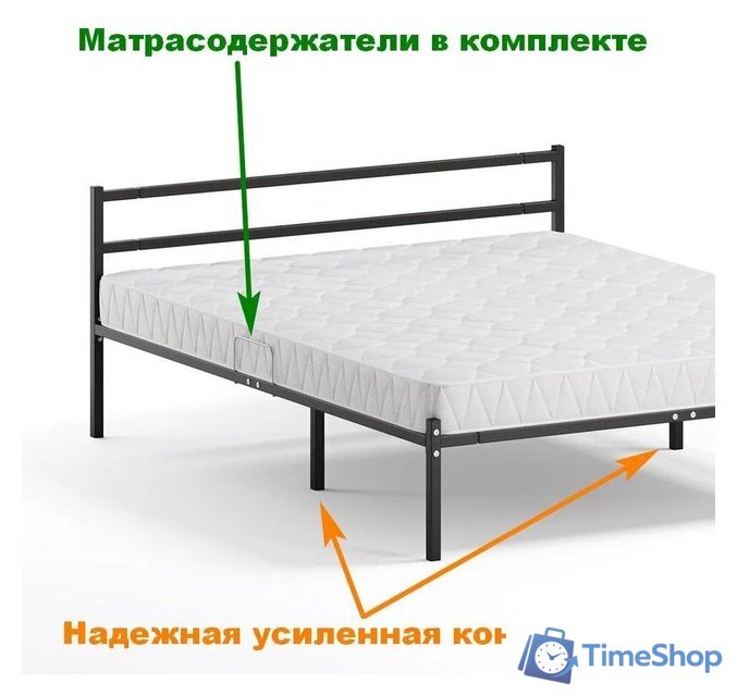 Кровать Домаклево Лофт 140x200 (серый) - Изображение №7 — Интернет-магазин Time-Shop