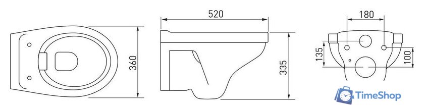 Унитаз подвесной Berges Wasserhaus Albit S Rimless 082107 (без сиденья) - Изображение №4 — Интернет-магазин Time-Shop