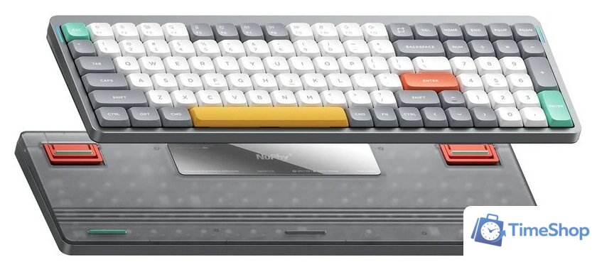 Клавиатура NuPhy Air96 V2 Lunar Gray (NuPhy Low Profile Cowberry) - Изображение №3 — Интернет-магазин Time-Shop