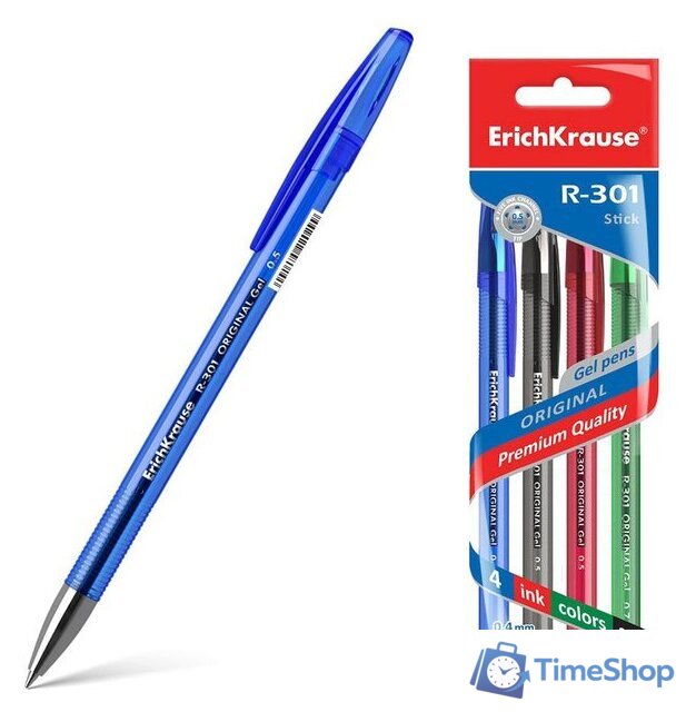 Набор гелевых ручек Erich Krause R-301 Original Gel Stick ассорти 45157 (4 шт) - Изображение №1 — Интернет-магазин Time-Shop