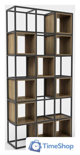 Стеллаж Hype Mebel Грос 105x175 (черный/дуб галифакс олово) - Изображение №1 — Интернет-магазин Time-Shop