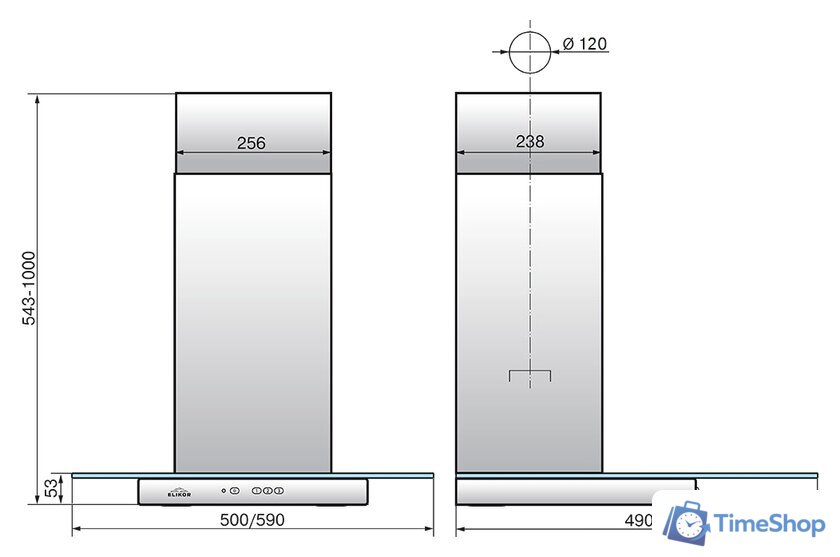 Кухонная вытяжка Elikor Кристалл 60Н-430-К3Д (нержавеющая сталь) - Изображение №2 — Интернет-магазин Time-Shop