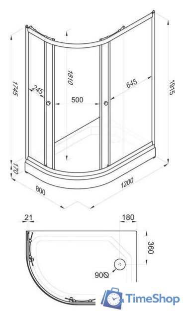 Душевой уголок Triton Коралл-Лайт 120x80 А (правосторонний) - Изображение №8 — Интернет-магазин Time-Shop
