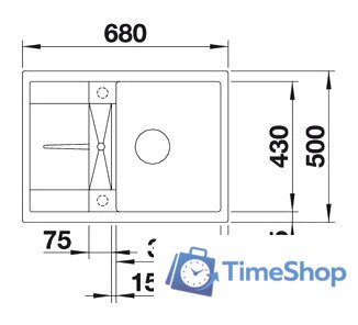 Кухонная мойка Blanco Metra 45 S Compact (антрацит) [519572] - Изображение №2 — Интернет-магазин Time-Shop