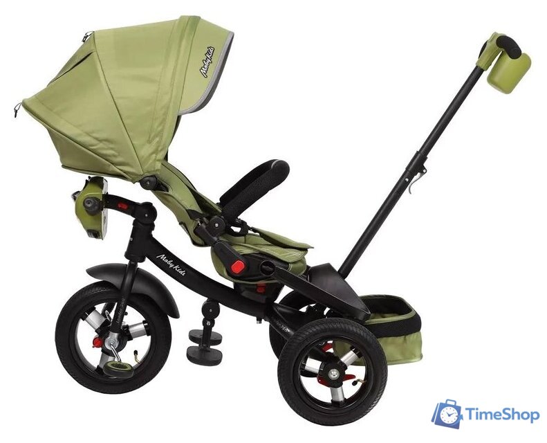 Детский велосипед Moby Kids Leader 360° 12x10 AIR (оливковый) - Изображение №3 — Интернет-магазин Time-Shop