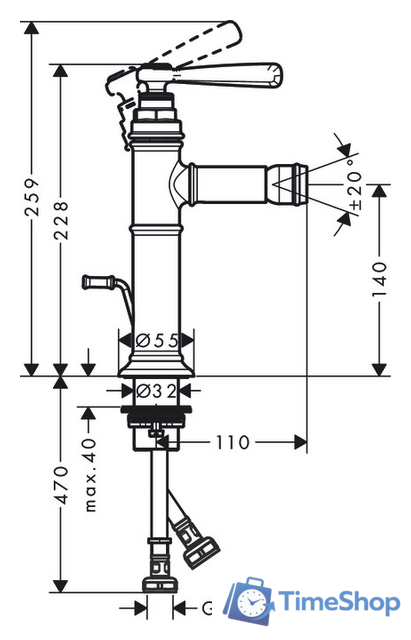 Смеситель Axor Montreux 16526000 (хром) - Изображение №2 — Интернет-магазин Time-Shop
