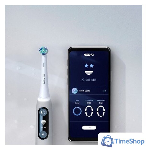 Электрическая зубная щетка Oral-B iO 8n (черный, 2 насадки) - Изображение №8 — Интернет-магазин Time-Shop