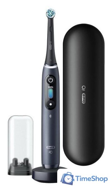 Электрическая зубная щетка Oral-B iO 8n (черный, 2 насадки) - Изображение №7 — Интернет-магазин Time-Shop
