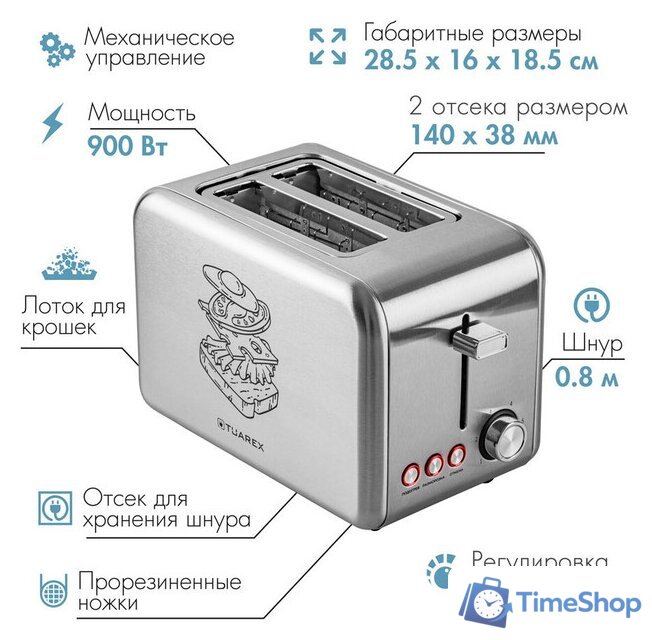 Тостер Tuarex TK-6001 - Изображение №6 — Интернет-магазин Time-Shop