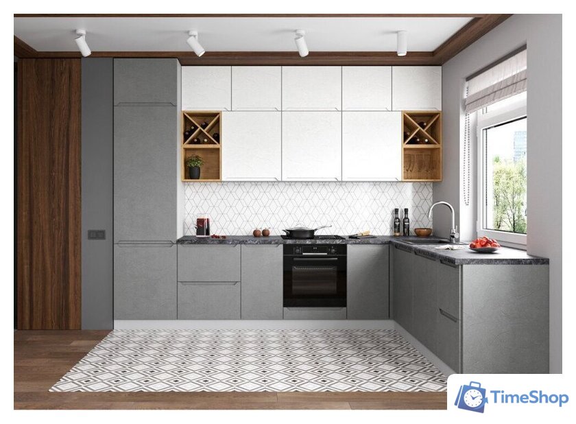 Шкаф напольный ДСВ Тренто СК2 600 (серый/белый) - Изображение №4 — Интернет-магазин Time-Shop