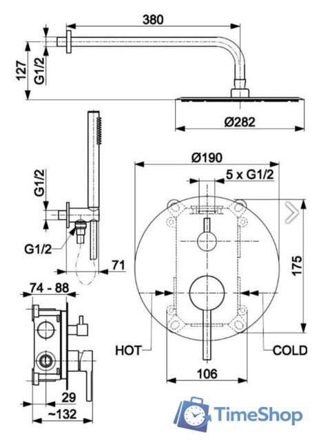 Душевая система  Armatura Moza 5039-501-81 - Изображение №2 — Интернет-магазин Time-Shop