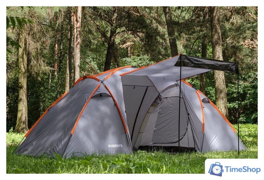 Кемпинговая палатка Sundays ZC-TT020-4P (2+2) (темно-серый/желтый) - Изображение №8 — Интернет-магазин Time-Shop