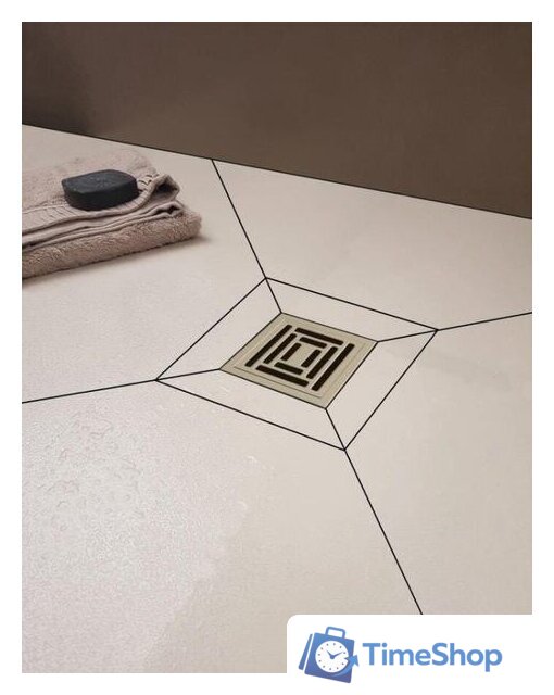 Трап/канал Berges Wasserhaus Platz Uno 150x150 090070 (матовый хром) - Изображение №2 — Интернет-магазин Time-Shop