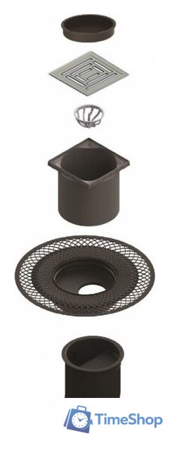 Трап/канал Berges Wasserhaus Platz Uno 150x150 090070 (матовый хром) - Изображение №3 — Интернет-магазин Time-Shop