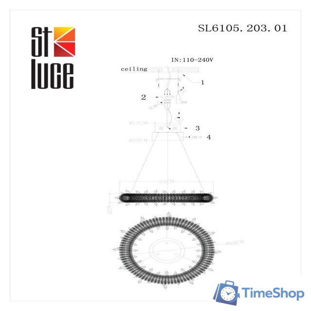 Подвесная люстра ST Luce SL6105.203.01 - Изображение №2 — Интернет-магазин Time-Shop
