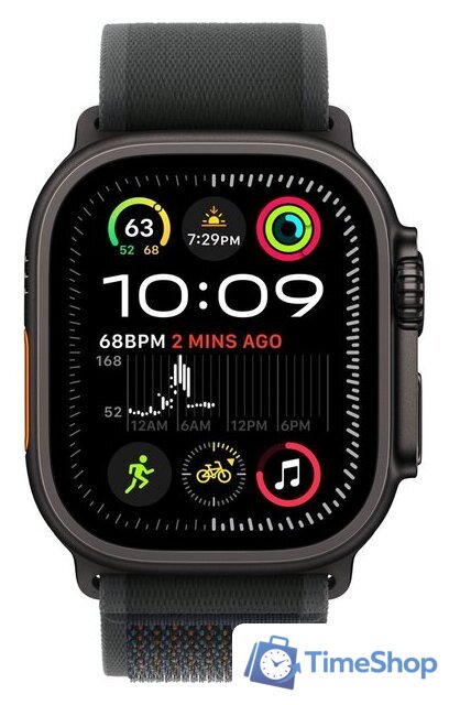 Умные часы Apple Watch Ultra 2 LTE 49 мм (титановый корпус, черный/черный, нейлоновый ремешок M/L) - Изображение №2 — Интернет-магазин Time-Shop
