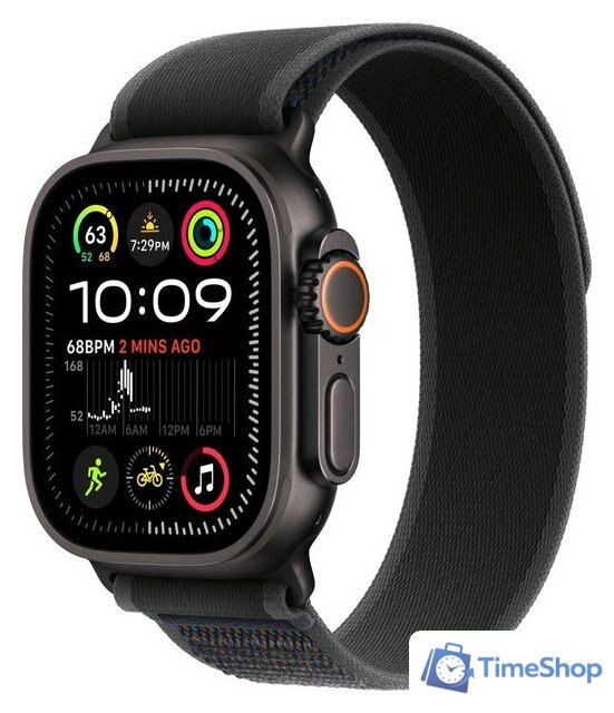 Умные часы Apple Watch Ultra 2 LTE 49 мм (титановый корпус, черный/черный, нейлоновый ремешок M/L) - Изображение №1 — Интернет-магазин Time-Shop