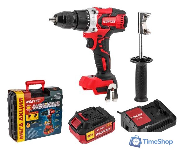 Дрель-шуруповерт Wortex BD 2030 Dli 0329280 (с 1-м АКБ, кейс) - Изображение №1 — Интернет-магазин Time-Shop