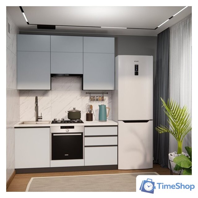 Готовая кухня ВерсоМебель Эко Премиум 1.8 (сумеречный голубой/ст. мрамор лацио) - Изображение №7 — Интернет-магазин Time-Shop