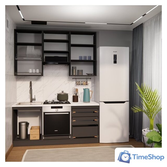 Готовая кухня ВерсоМебель Эко Премиум 1.8 (сумеречный голубой/ст. мрамор лацио) - Изображение №6 — Интернет-магазин Time-Shop